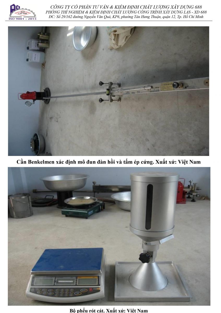 CÔNG TY CỔ PHẦN TƯ VẤN VÀ KIỂM ĐỊNH CHẤT LƯỢNG XÂY DỰNG 688 THIẾT BỊ CHUYÊN DÙNG