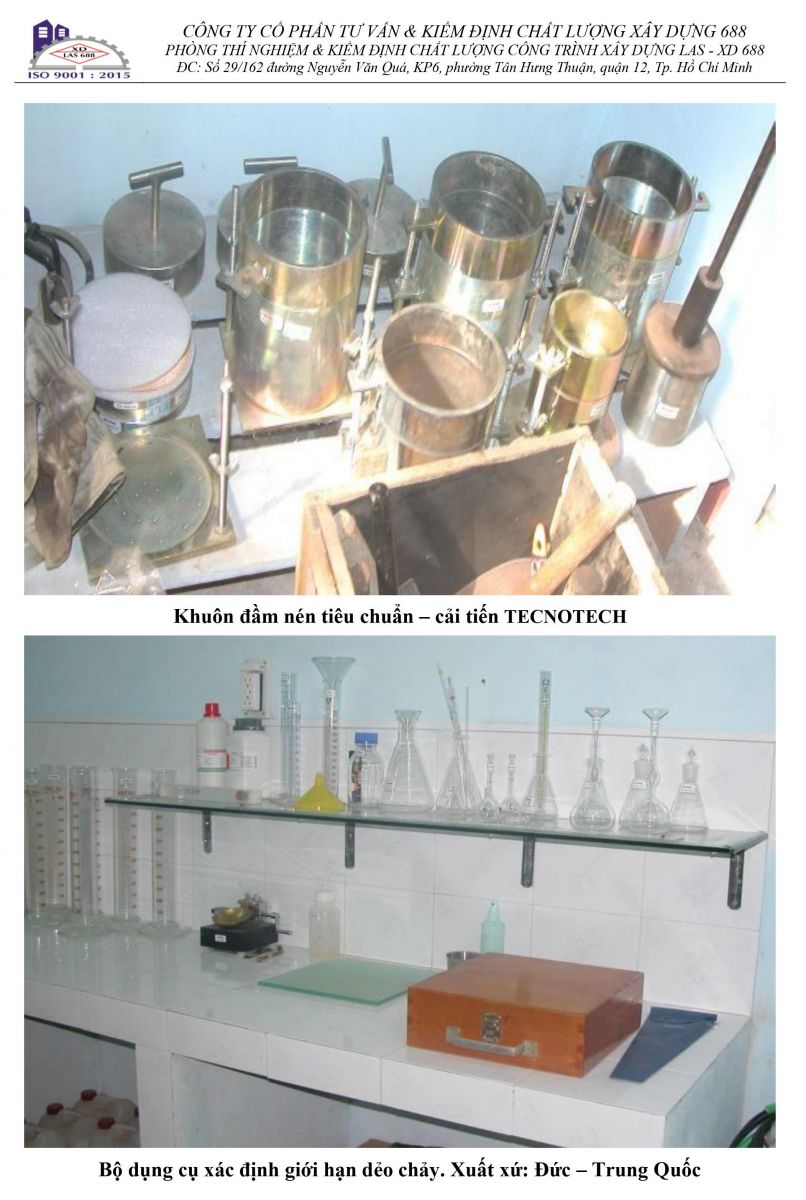 CÔNG TY CỔ PHẦN TƯ VẤN VÀ KIỂM ĐỊNH CHẤT LƯỢNG XÂY DỰNG 688 THIẾT BỊ CHUYÊN DÙNG