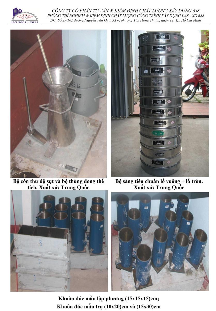 CÔNG TY CỔ PHẦN TƯ VẤN VÀ KIỂM ĐỊNH CHẤT LƯỢNG XÂY DỰNG 688 THIẾT BỊ CHUYÊN DÙNG
