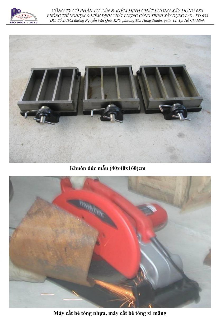 CÔNG TY CỔ PHẦN TƯ VẤN VÀ KIỂM ĐỊNH CHẤT LƯỢNG XÂY DỰNG 688 THIẾT BỊ CHUYÊN DÙNG